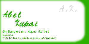 abel kupai business card